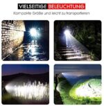 Extrem Hell LED Taschenlampe S3000, PUAIDA 3000 Lumen Taschenlampe mit 3 Modi und Lange Arbeitzeit, IP67 Wasserdicht Zoombar für Outdoor, Wandern, Camping – Bild 6