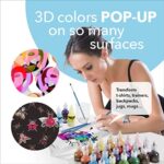 Castle Art Supplies 3D Stofffarben Set 24 leuchtende Qualitätsfarben in 29 ml Flaschen Für Künstler, für Bastler. Zum Spass Kleidung, Textil, Leinwand, Glas, Holz, Schuhe Stabile Auswahlbox – Bild 3