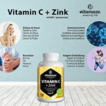 Vitamin C hochdosiert 1000 mg + Zink, vegan & optimal bioverfügbar, 180 Tabletten für 6 Monate, Natürliche Nahrungsergänzung ohne unnötige Zusatzstoffe – Bild 3