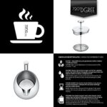720°DGREE Edelstahl French Press “Sunrise“ - 1Liter - BPA-Frei - Kaffeebereiter, Pressstempelkanne, Pressfilterkanne mit permanent Filter - Elegante Kaffeekanne für 4-8 Tassen perfekten Kaffeegenuss – Bild 4
