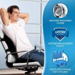 Everlasting Comfort Sitzkissen Kombination – wärmeempfindliche Lendenwirbelstütze – stützendes Rückenkissen und Sitzkissen aus Gel – Schwarz – Bild 4
