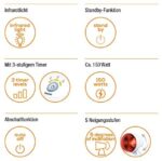 Beurer IL 35 Infrarotlampe, wohltuendes und wärmendes Infrarotlicht mit 3-stufigem Timer und 5 Neigungswinkeln zur Steigerung des Wohlbefindens, Lockerung von Muskeln und Linderung von Verspannungen – Bild 2