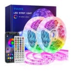 TVLIVE LED Strip 20m, LED Streifen, Lichterkette mit Fernbedienung, 16 Mio. Farben, App-Steuerung, Musik Sync, Dimmbar, Farbwechsel 5050 Band für Schlafzimmer Zuhause Schrankdek