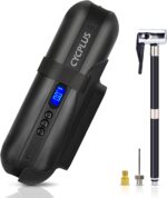 CYCPLUS Luftpumpe I50PSI Elektrischer Kompressor Tragbar Fahrradpumpe Mini Reifenpumpe mit Digital LCD LED Licht Wiederaufladbarer Li-ionen 12V für alle Fahrräder als Taschenlampe und Powerbank – Bild 6