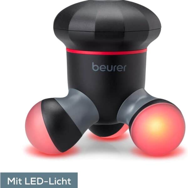 Beurer MG 18 Mini-Massagegerät – Elektrische Vibrationsmassage für Rücken, Nacken & mehr, tragbar mit LED, schwarz