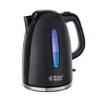 Russell Hobbs Wasserkocher Textures+, 1,7l, 2400W, LED Beleuchtung, Schnellkochfunktion, optimierte Ausgusstülle, herausnehmbarer Kalkfilter, Teekocher schwarz 22591-70