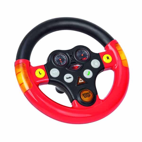 BIG 800056459 Multi Sound Wheel Lenkrad mit Verkehrssounds, für Bobby Cars ab dem Baujahr 2010, sowie für BIG Traktoren, Spielzeuglenkrad für Kinder ab 1 Jahr