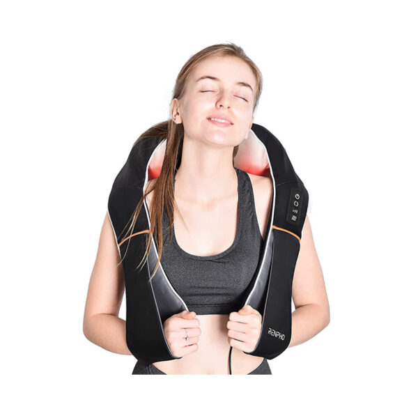RENPHO Nackenmassagegerät mit Wärmefunktion, Schulter Massagegerät, Elektrisches Shiatsu Massagegerät für Nacken und Rücken, 3D-Rotation Massage Einstellbaren Geschwindigkeiten für Haus Büro Auto