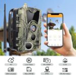 4G Wildkamera, Live-Video Übertragung 4K Nachtsichtkamera, Wasserdicht,  Gratis 32GB Speicherkarte und Gratis Sim-Karte mit 10.- guthaben, APP Steuerung – Bild 2