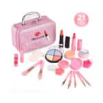 Balnore Kinderschminke Set Mädchen 21 Stück Waschbar Schminke Kinder Schminkkoffer Kosmetikset Mädchen Kinder Makeup Set Rollenspiel Spielzeug Geschenk ab 3 4 5 Jahre