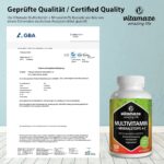 Multivitamin Kapseln hochdosiert, 23 wertvolle Vitamine A-Z &Mineralien, 120 vegetarische Kapseln für 4 Monate, Vitamine, Mineralstoffe & Spurenelemente optimal kombiniert – Bild 3