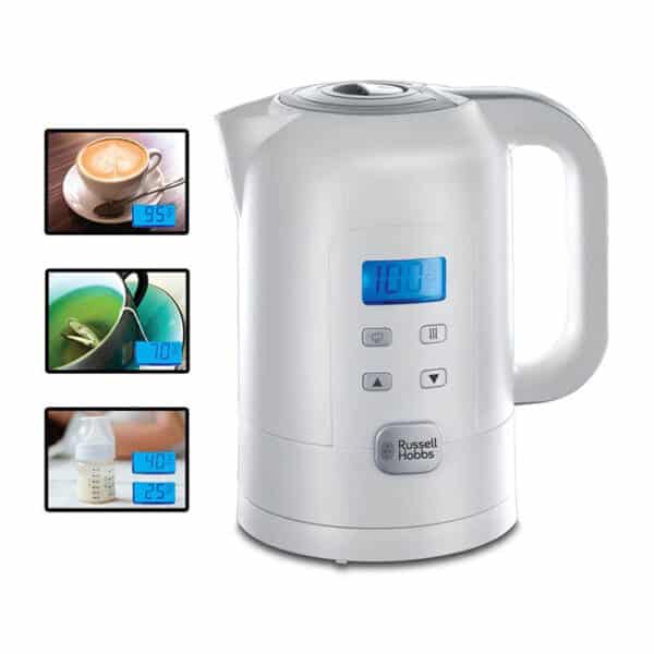 Russell Hobbs Wasserkocher Precision, 1,7l, 2200W, digitale Temperatureinstellung LCD Anzeige, 25°-100°C einstellbar für die Zubereitung von Babynahrung & Tee, Warmhaltefunktion, Teekocher 21150-70