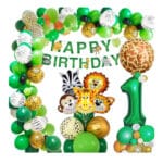 Dschungel Geburtstag Dekoration, AcnA Geburtstagsdeko Jungen,Kindergeburtstag deko Safari Happy Birthday Dekoration