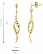 Lucchetta - Ohrringe Gelbgold 9 karat, OhrAnhänger 375 Echt-gold für Mädchen Damen – Bild 3