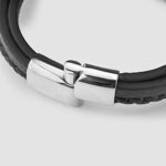SERASAR, Premium Echtlederarmband für Männer [Shine] in Schwarz, Magnetverschluss aus Edelstahl in Schwarz, Silber & Gold, Inklusive Schmuckschachtel, Tolle Geschenkidee – Bild 9