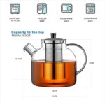 Ehugos Teekanne Dickes Glas Teebereiter mit Edelstahl-Sieb Borosilicate Glaskanne – Bild 4