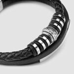 SERASAR, Premium Echtlederarmband für Männer [Shine] in Schwarz, Magnetverschluss aus Edelstahl in Schwarz, Silber & Gold, Inklusive Schmuckschachtel, Tolle Geschenkidee – Bild 8