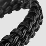 SERASAR Premium Echtlederarmband für Männer [Steel] in Schwarz, Magnetverschluss aus Edelstahl in Schwarz, Silber & Gold, Inklusive Schmuckschachtel, Tolle Geschenkidee – Bild 8