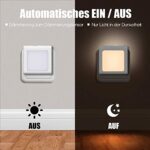 Nachtlicht Steckdose mit Dämmerungssensor, Emotionlite 2 Stück Helligkeit Stufenlos Einstellbar Sehr gut für Kinderzimmer, Treppenaufgang, Schlafzimmer, Küche, Orientierungslicht, WarmWeiss – Bild 2