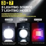 LED Handscheinwerfer, LETOUR LED Taschenlampe 1200LM Ultra-Long Standby Hochleistungs wasserdichte Campinglaterne 7 Modi Superheller LED Suchscheinwerfer mit USB Ausgangsstrombank – Bild 5