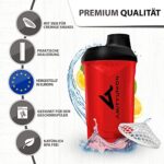 Protein Shaker Proteinshake Deluxe 800 ml - Eiweiss Shaker auslaufsicher, BPA frei mit Sieb &Skala für Cremige Whey Proteinpulver Shakes - Fitness Becher für Isolate – Bild 3