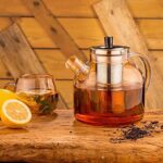 Ehugos Teekanne Dickes Glas Teebereiter mit Edelstahl-Sieb Borosilicate Glaskanne – Bild 6