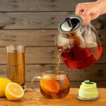 Ehugos Teekanne Dickes Glas Teebereiter mit Edelstahl-Sieb Borosilicate Glaskanne – Bild 7