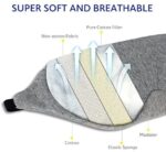 Mavogel Schlafmaske aus Baumwolle, aktualisiertes Design, lichtblockierende Augenmaske, weich und bequem, Schlafbrille für Herren und Frauen, für unterwegs, Schichtarbeit, inklusive Reisetasche – Bild 6
