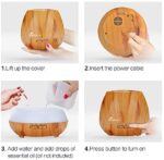 Diffuserlove Luftbefeuchter 550ML diffuser Aroma diffuser Trag usor Cool Mist Humidifier mit Fernbedienung,7 Farben LED und AUTO-Abschaltung Funktion,Perfekt für SPA, Massage, Yoga – Bild 6