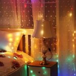 Yizhet Lichtervorhang 3x3m LED Lichterkettenvorhang Bunt 300LEDs, 8 Modi, IP65 Wasserdicht Lichterketten Vorhang mit Fernbedienung Deko für Innenbeleuchtung, Partydekoration, Valentinstag – Bild 5