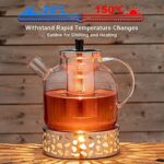 Ehugos Teekanne Dickes Glas Teebereiter mit Edelstahl-Sieb Borosilicate Glaskanne – Bild 5