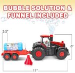Bubble Blowing Traktor mit Licht und Ton | Haupttraktor- Trichter- und Blasenlösungsflasche enthalten | Batteriebetriebener Traktor | Am besten ab 3 Jahren (Batterien nicht im Lieferumfang enthalten) – Bild 3