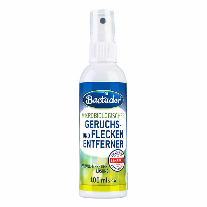 Bactador Geruchsentferner und Fleckenentferner Spray, Mikrobiologischer Geruchsneutralisierer und Enzymreiniger, 100% natürlich, Porentiefe Reinigung in Haushalt und Tierhaltung