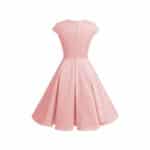 bbonlinedress 1950er Vintage Retro Cocktailkleid Rockabilly V-Ausschnitt Faltenrock – Bild 2