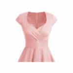 bbonlinedress 1950er Vintage Retro Cocktailkleid Rockabilly V-Ausschnitt Faltenrock – Bild 3