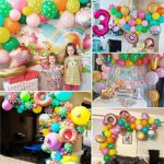 weeyin Geburtstagsdeko Mädchen, Deko Geburtstag Kindergeburtstag Mädchen mit Happy Birthday Decorations Girlande Süssigkeiten Krapfen – Bild 15