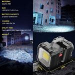 LED Handscheinwerfer, LETOUR LED Taschenlampe 1200LM Ultra-Long Standby Hochleistungs wasserdichte Campinglaterne 7 Modi Superheller LED Suchscheinwerfer mit USB Ausgangsstrombank – Bild 7