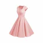 bbonlinedress 1950er Vintage Retro Cocktailkleid Rockabilly V-Ausschnitt Faltenrock – Bild 4