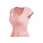 bbonlinedress 1950er Vintage Retro Cocktailkleid Rockabilly V-Ausschnitt Faltenrock – Bild 5