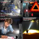 ASORT LED Taschenlampe Extrem Hell 40000 Lumen, USB Wiederaufladbare, 36 Kerne LED, IPX67 Wasserdicht, Aufladbar Zoombar Fackel für Camping Wandern und Notfälle Anwendung (26650 Akku) [Energieklasse A+++] – Bild 6