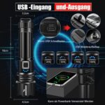 Shadowhawk LED Taschenlampe 500.000 Lumen – USB-aufladbar, IP67, XHP70.2, 5 Modi – Bild 4