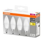 Osram LED Base Classic B Lampe, in Kerzenform mit E14-Sockel, nicht dimmbar, Ersetzt 5.5W = 40 Watt, Matt, Warmweiss - 2700 Kelvin, 4er-Pack