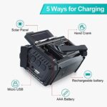 Kurbelradio DAB/UKW mit 5000mAh Akku Wiederaufladbare, Tragbare Solar Radio mit Taschenlampe & Leselicht, DAB+/FM Dynamo Baustellenradio IPX4, Notfall Radio und SOS-Alarm für Wandern, Camping, Outdoor – Bild 2