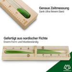 NORDHOLZ® Sauna Sanduhr 15 Minuten aus 100% nordischer Fichte - Glas robust & hitzebeständig - Kontrastfarbe Grün + 2 Edelstahl Schrauben - Sauna Zubehör - 60 Tage risikolos testen - Saunauhr – Bild 4