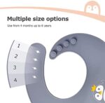 momcozy Lätzchen Baby, 31cm 24cm Silikon Lätzchen BPA&PVC frei, 4 Stufen Einstellbar Lätzchen mit Auffangschale Einfach zu Säubern, Wasserdicht Lätzchen für Jungen und Mädchen – Bild 3