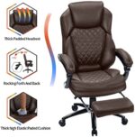 Kasorix Bürostuhl Ergonomischer Chefsessel mit Einstellbare Kopfstütze Armlehnen Bürostuhl schreibtischstuhl mit Wippfunktion Computerstuhl bis zu 250 KGS – Bild 3