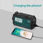 Kurbelradio DAB/UKW mit 5000mAh Akku Wiederaufladbare, Tragbare Solar Radio mit Taschenlampe & Leselicht, DAB+/FM Dynamo Baustellenradio IPX4, Notfall Radio und SOS-Alarm für Wandern, Camping, Outdoor – Bild 7
