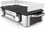 WMF Lono Master-Grill, Elektrogrill, 50 x 28 cm, Tischgrill elektro mit Windschutz und Auffangschale, Outdoorzertifiziert für Barbecue, 2 getrennt regulierbare Grillflächen, 2400 W, edelstahl matt – Bild 10