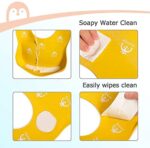 momcozy Lätzchen Baby, 31cm 24cm Silikon Lätzchen BPA&PVC frei, 4 Stufen Einstellbar Lätzchen mit Auffangschale Einfach zu Säubern, Wasserdicht Lätzchen für Jungen und Mädchen – Bild 6