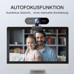 eMeet 1080P Webcam mit 2 Mikrofon - NOVA Full HD Webcam mit Autofokus, Streaming Webkamera mit Low-Light Korrektur, 96 ° Sichtfeld, Plug & Play, 360 °Drehung, für Skype, Zoom, Konferenzen, Streaming – Bild 3